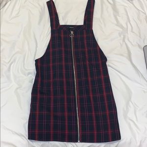 Plaid forever 21 overalls dress